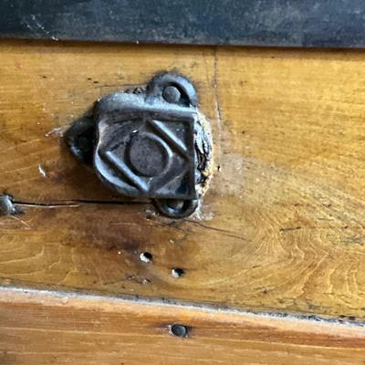 1361 Antique Flat Top Steamer Trunk