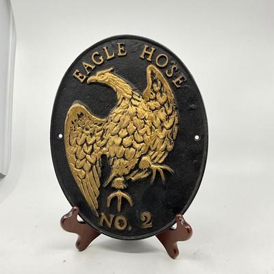 1364 Cast Metal Eagle Hose Cast No 2 Iron Fire Mark Plaque