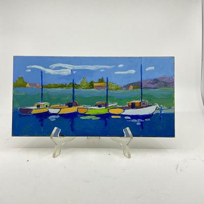 1366 Original Acrylic Painting "Fleet at Rest" by Anne Aullbeury Hock