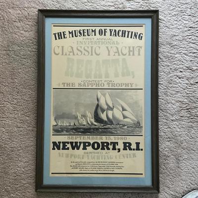 1367 Vintage "The Museum of Yachting" Framed Poster