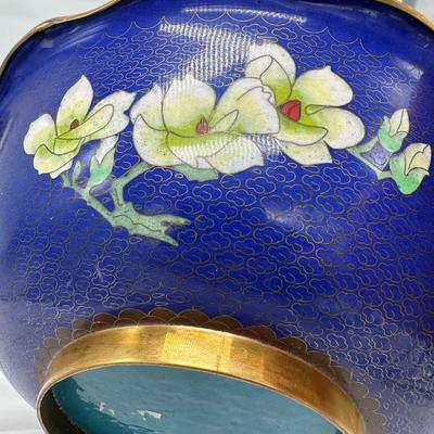 Large Chinese Vintage Cloisonne Bowl 10"