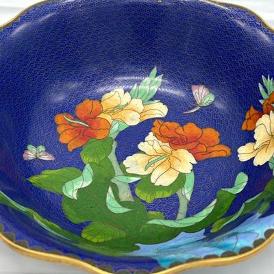 Large Chinese Vintage Cloisonne Bowl 10"