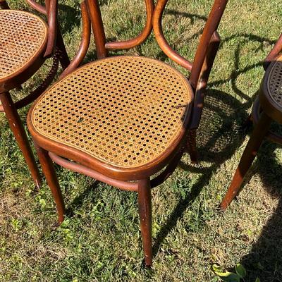1368 Set of 4 Vintage Heart Shaped Bentwood Chairs from "Lucy the Elephant" Margate, NJ