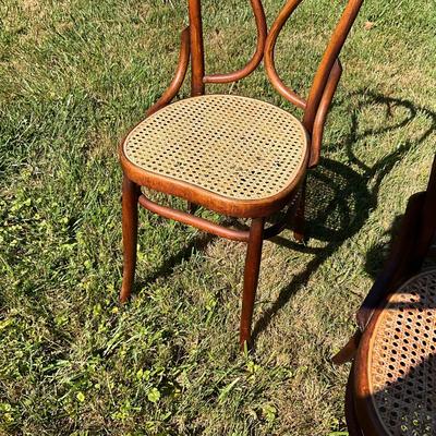 1368 Set of 4 Vintage Heart Shaped Bentwood Chairs from "Lucy the Elephant" Margate, NJ