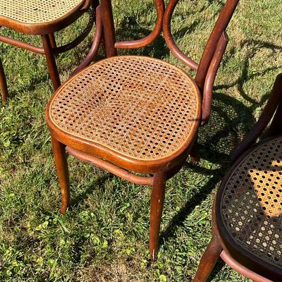 1368 Set of 4 Vintage Heart Shaped Bentwood Chairs from "Lucy the Elephant" Margate, NJ
