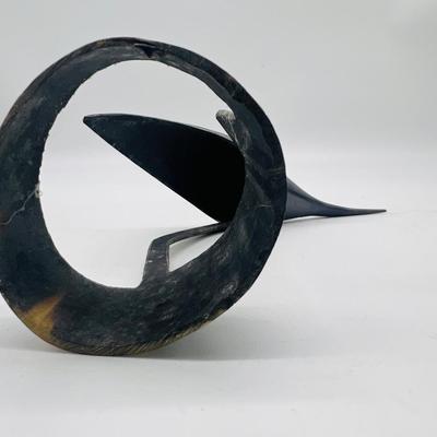 Hand Carved Bull Horn Heron