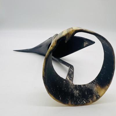 Hand Carved Bull Horn Heron