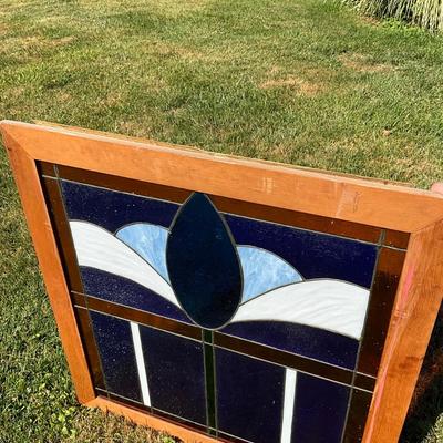1370 Large Vintage Stained Glass Window from 'The Masthead" in Oxford, MD.