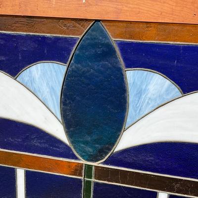 1370 Large Vintage Stained Glass Window from 'The Masthead" in Oxford, MD.