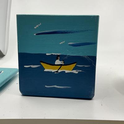 1374 Two Vintage Handpainted Boxes