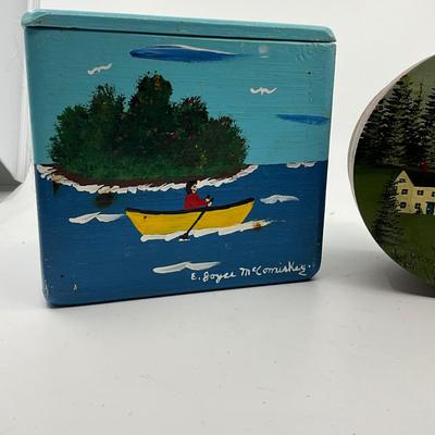 1374 Two Vintage Handpainted Boxes