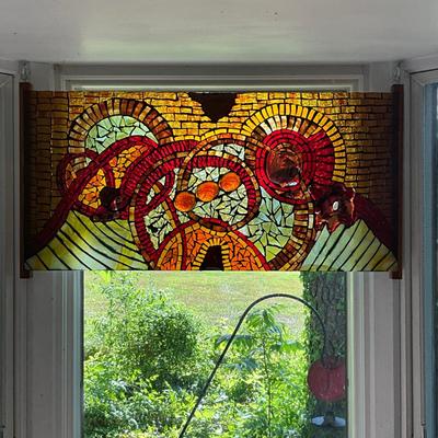 1379 Original Glass Mosaic Window Panel by Craigie Succop ( 1942-2012)