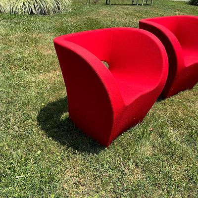 1380 Pair of Vintage 2000 Ron Arad Red Moroso Chairs