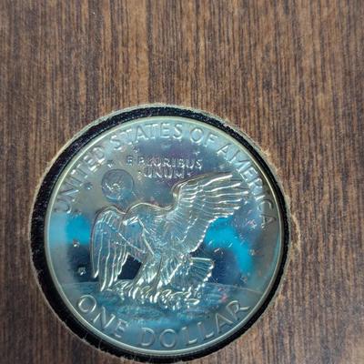 1974 S Eisenhower United States Proof Dollar Brown Box