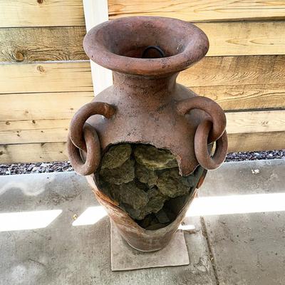 198 CLAY OIL JAR FOUNTAIN 3 HANDLES 36" TALL