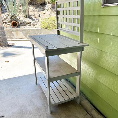 199 GARDEN WOOD WORK BENCH 2 SHELVES RACK FOR HANGING 58" TALL