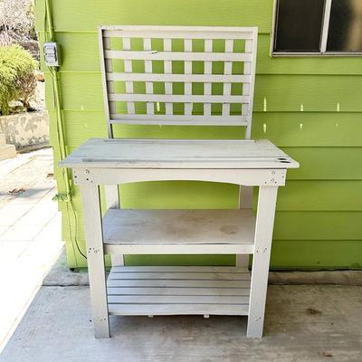 199 GARDEN WOOD WORK BENCH 2 SHELVES RACK FOR HANGING 58" TALL