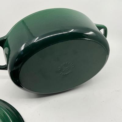 1381 Large Oval Le Creuset Cast Iron #25 Pot with Lodge Stockpot and Skillet