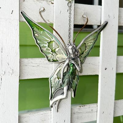 203 YARD ART LEADED GLASS FAIR SCULPTURE 9"