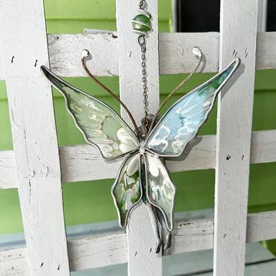 203 YARD ART LEADED GLASS FAIR SCULPTURE 9"