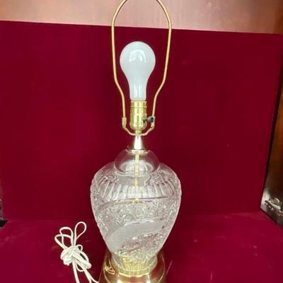 Lot # 127 Vintage Cut Glass Lamp