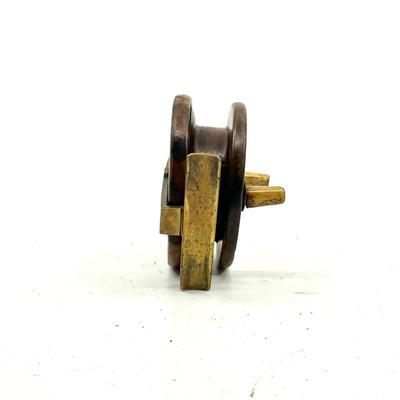 1391 Antique Wooden and Brass Fly Fishing Reel