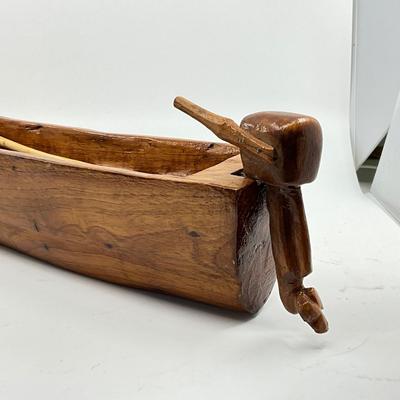 1395 Vintage Handcarved Jamaican Canoe by Lloyd Reed