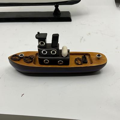 1397 Vintage Ship Model with Tug Boat