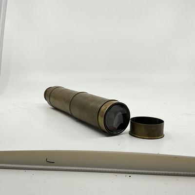 1398 Antique Brass Ships Telescope