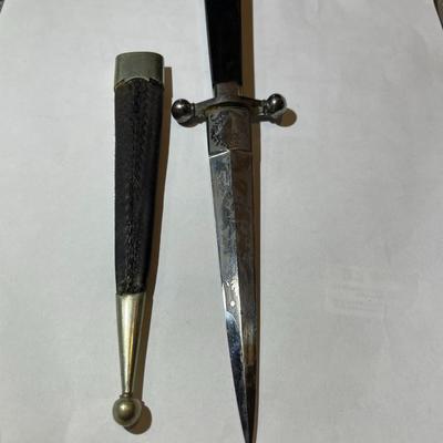 Antique/Vintage Etched Blade Letter Opener Sheath in VG Preowned Condition as Pictured.