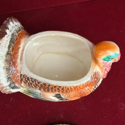 Lot # 128 Pair of Vintage Ceramic Turkey Terrines