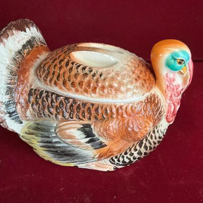 Lot # 128 Pair of Vintage Ceramic Turkey Terrines