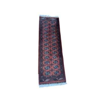 1399 Vintage Oriental Wool Bohkara Handknotted Signed Runner 6'3" x 25" wide