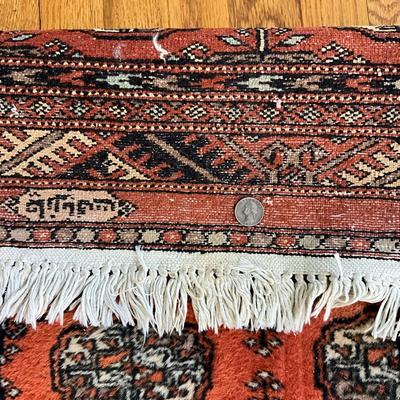 1399 Vintage Oriental Wool Bohkara Handknotted Signed Runner 6'3" x 25" wide
