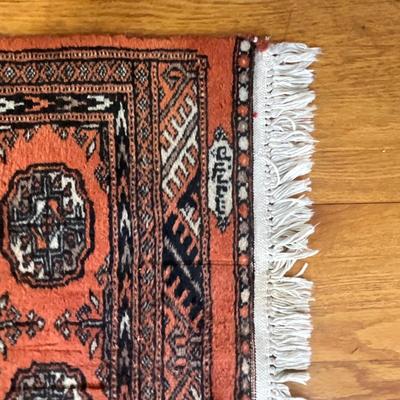 1399 Vintage Oriental Wool Bohkara Handknotted Signed Runner 6'3" x 25" wide