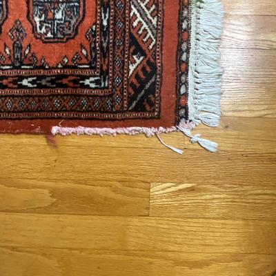 1399 Vintage Oriental Wool Bohkara Handknotted Signed Runner 6'3" x 25" wide