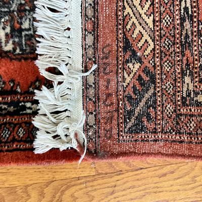 1399 Vintage Oriental Wool Bohkara Handknotted Signed Runner 6'3" x 25" wide