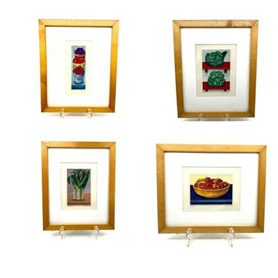 1403 Set of Four Vegetable Signed and Numbered Lithographs