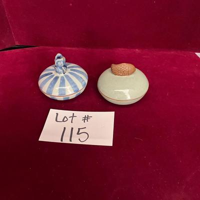 Lot #115 Pair of Round Trinket Boxes