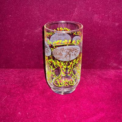 Lot # 107 Eight Currier and Ives Holly Tumblers & Four Vintage Juice Glasses