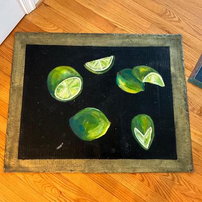 1411 Vintage Handpainted Vinyl Floor Mats