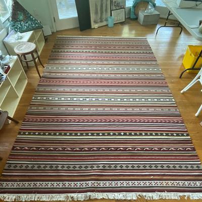 1413 Large Vintage Kilim Rug 6'8" x 10'