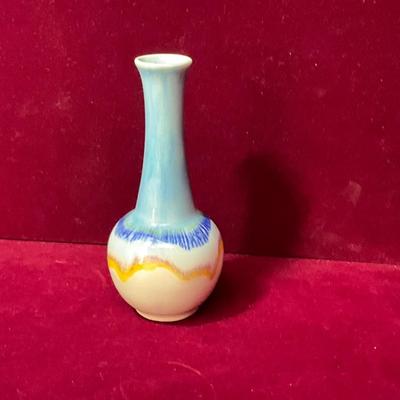 Lot # 109 Lot of Blue Vintage Glasses, Vintage Cobalt Blue Vase, Ceramic Vase, Blue Round Candle