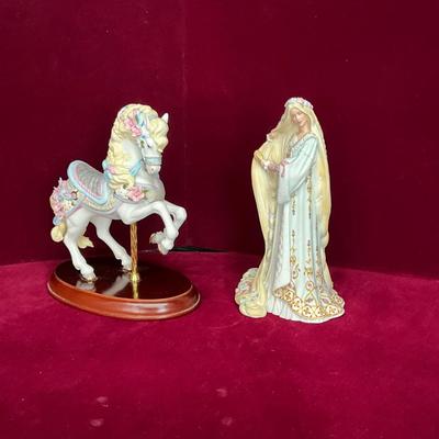 Lot # 112 Lenox 1987 Carousel Horse, & Lenox Rapunzel Figurine