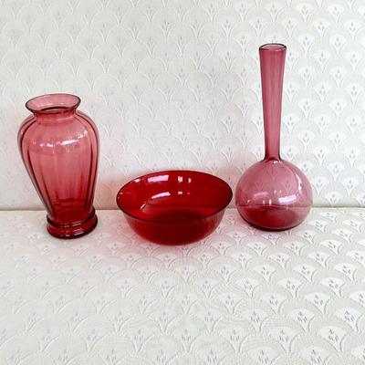Lot # 101 Cranberry & Ruby Red Glass Lot