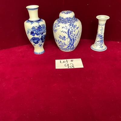 Lot# 92 Blue and White Ceramic Lot
