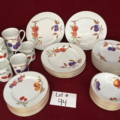 Lot# 94 Royal Worcester Porcelain China / Evesham Patterson ( 38pcs)