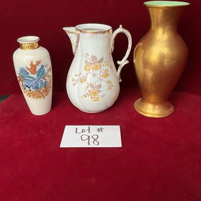 Lot# 98 Pair of Picard Vases and Porcelain Coffee Pot