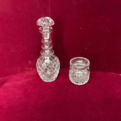 Lot# 86 Pressed Glass Decanter & Jar
