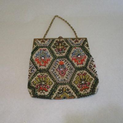 Delill Antique Needlepoint Tapestry Bag/Purse